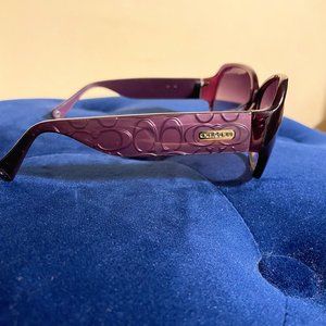 EUC COACH Signature Oversized Square Sunglasses Odessa S822 Plum